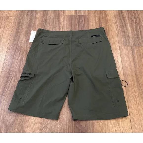 Quicksilver Swim Trunks Board Shorts  Snap Fly Men's  Green Size 40 - Picture 2 of 11